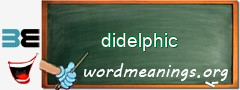 WordMeaning blackboard for didelphic